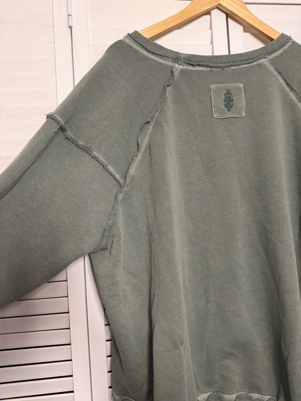 Free People Washed Sage Green Oversized Pullover Sweatshirt - Picture 6 of 6